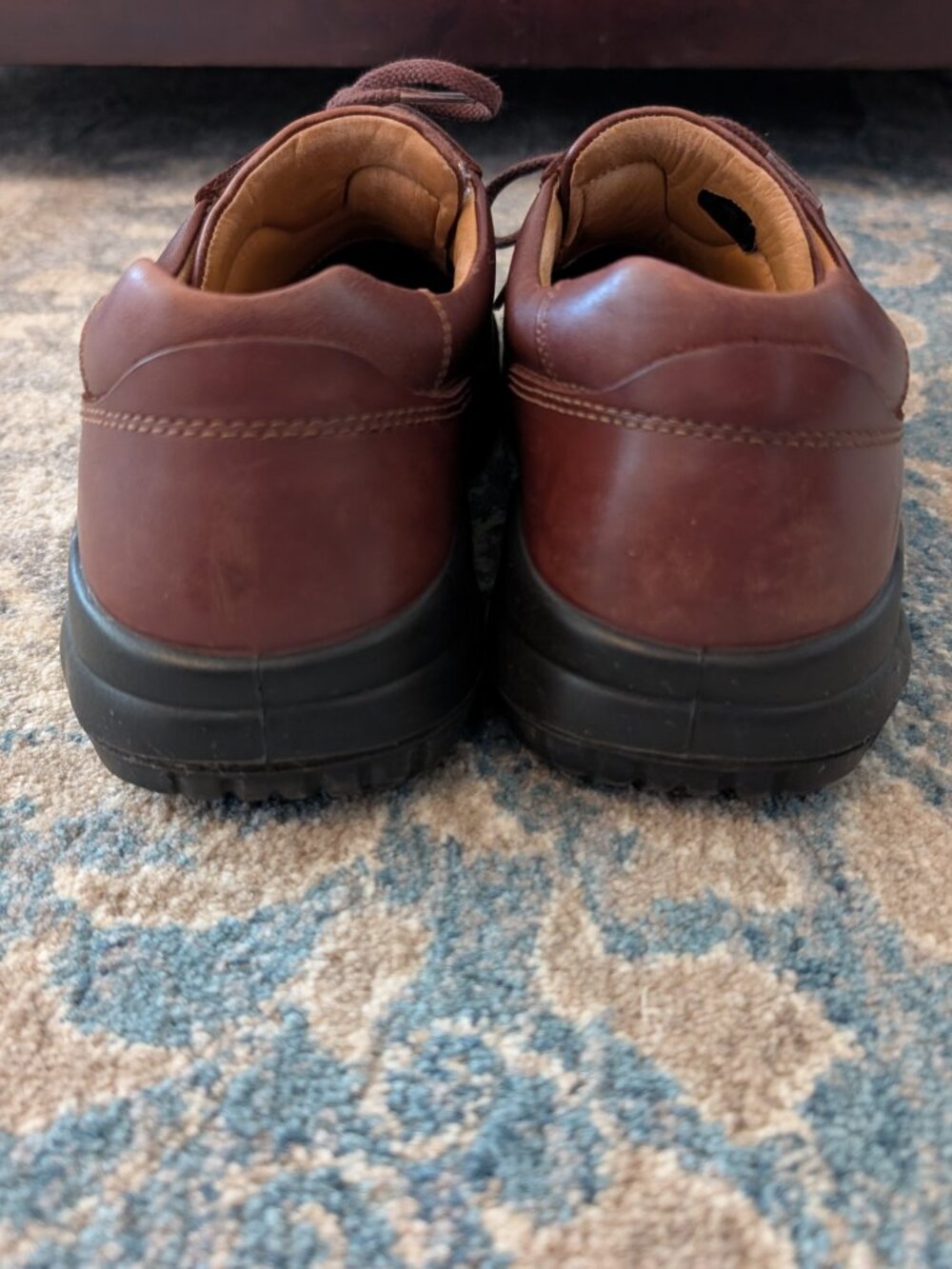 ECCO Shoes Men's 47 Tie Brown Leather TPU Casual Business Oxford Comfort - Picture 8 of 14